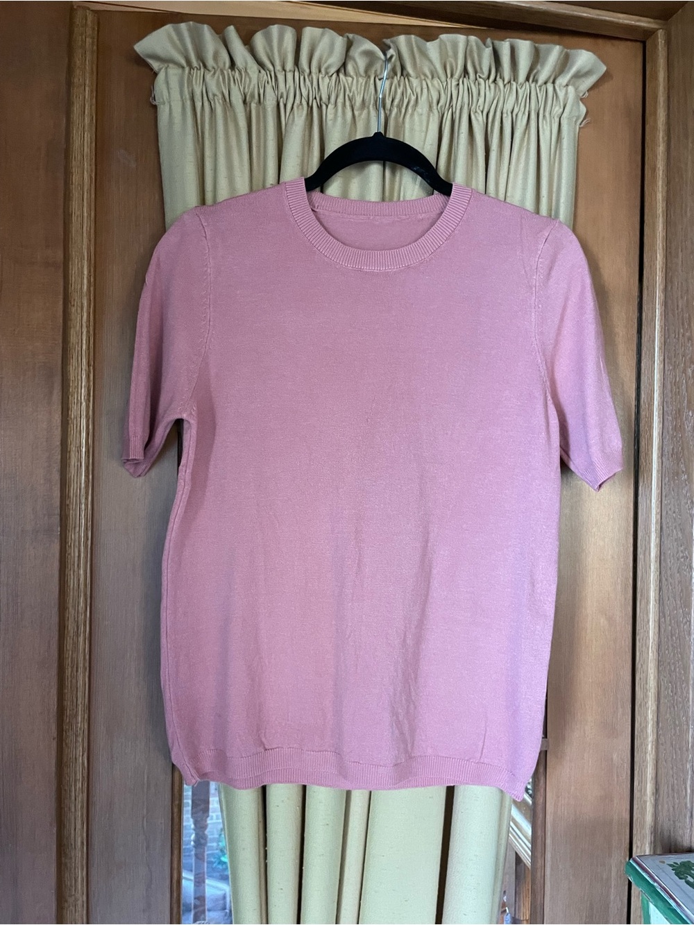 Pink Short Sleeve *Cashmere Knit Top L